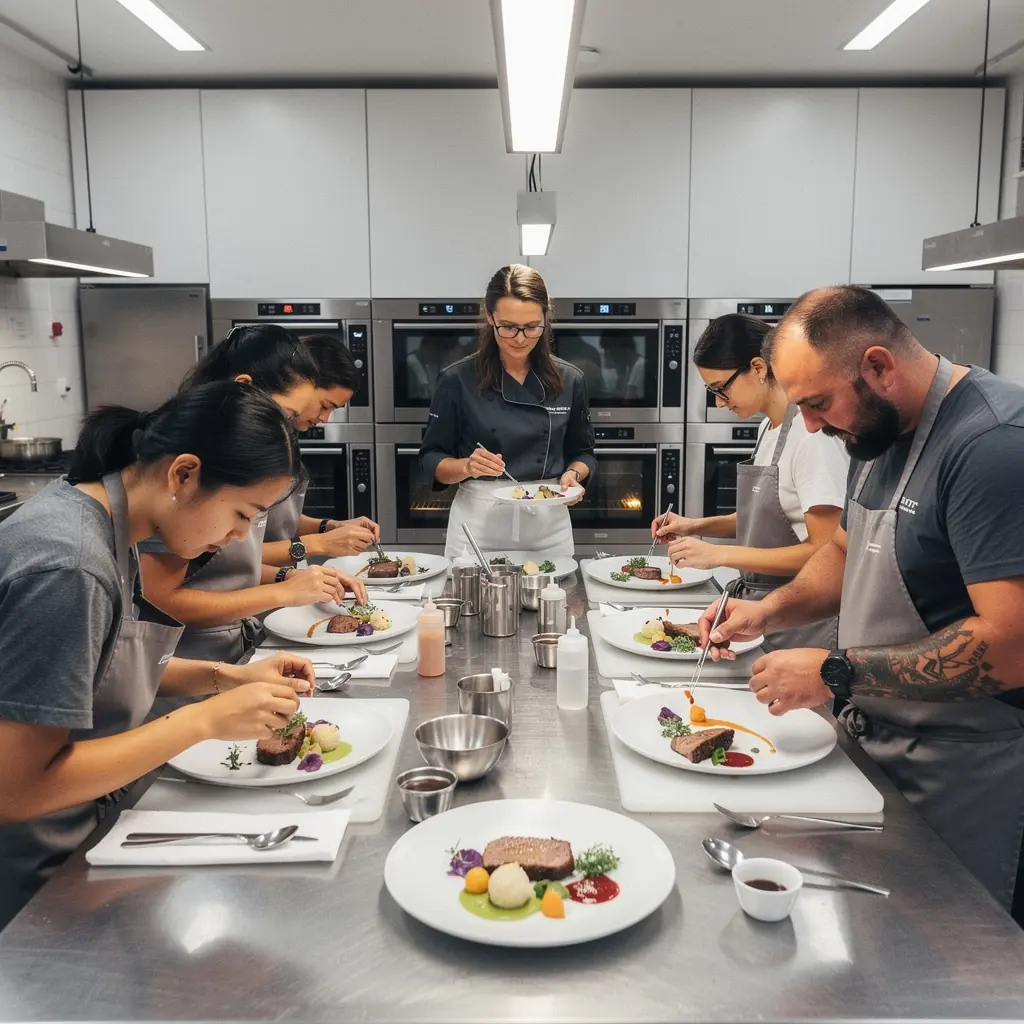 Ein farbenfrohes Sushi-Arrangement, das auf einem stilvollen Holzbrett prГ¤sentiert wird.
